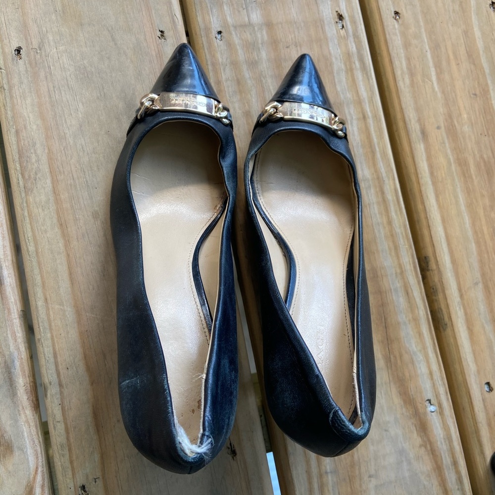 Black leather Coach heels Size 8.5